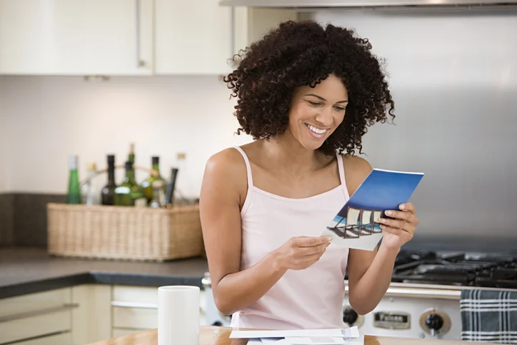 woman reading mail